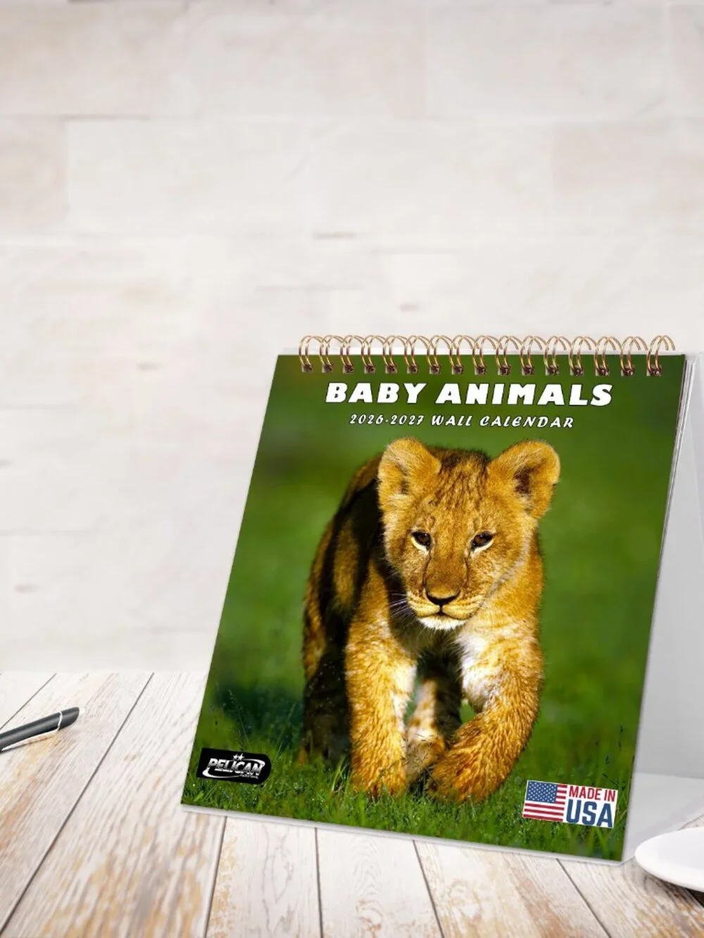 2026-2027 18 Months Standing Flip Desk Calendar Desktop Planner (Baby Animals)
